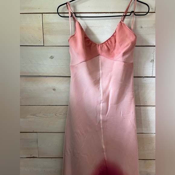 VTG Y2K Silk Pink Ombre Dress sz 2 - Picture 2 of 6